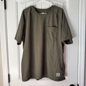 Rugged Elements Mens XXL Olive Green Pocket Tee Durable Utility Raglan T-Shirt